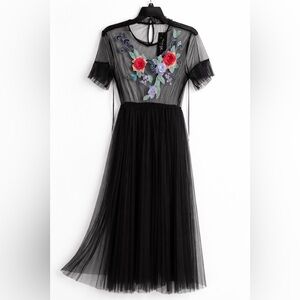 Black Floral Embroidered women’s  Dress